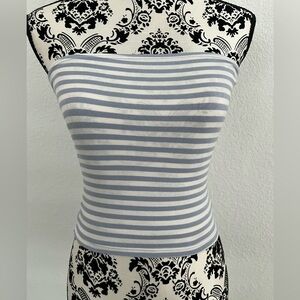 Brandy Melville Blue and White Striped Crop Top small